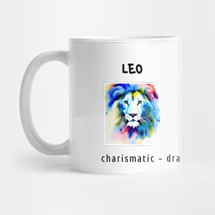 watercolor Leo zodiac sign and characteristics Mug